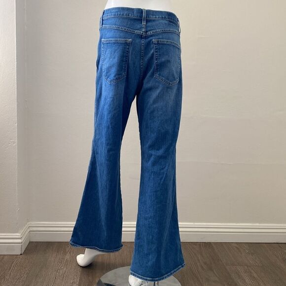 AMO Denim Florence Wide Leg Pleated Trouser Jean in Wistful Medium Wash - Picture 2 of 9